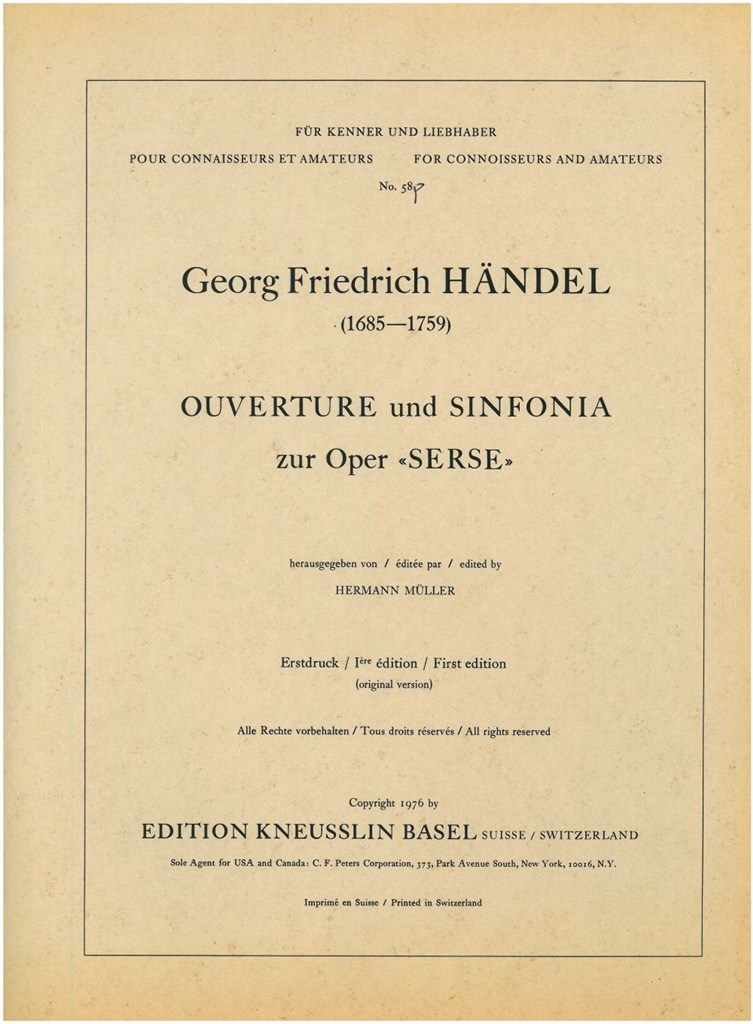 Ouverture und Sinfonie Zu Xerxes
